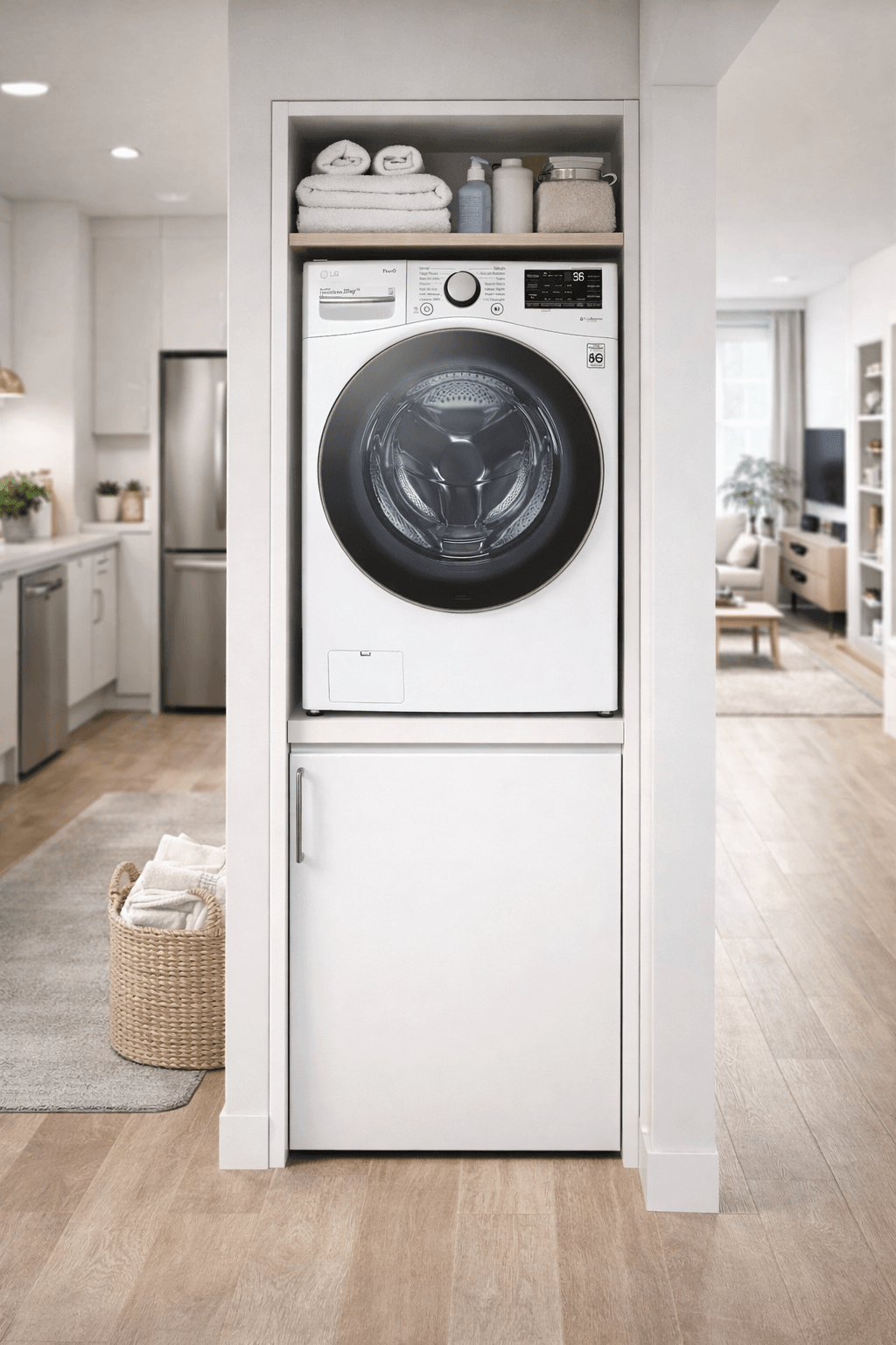 Lavadora LG 48 libras carga frontal Inverter Direct Drive Guatemala